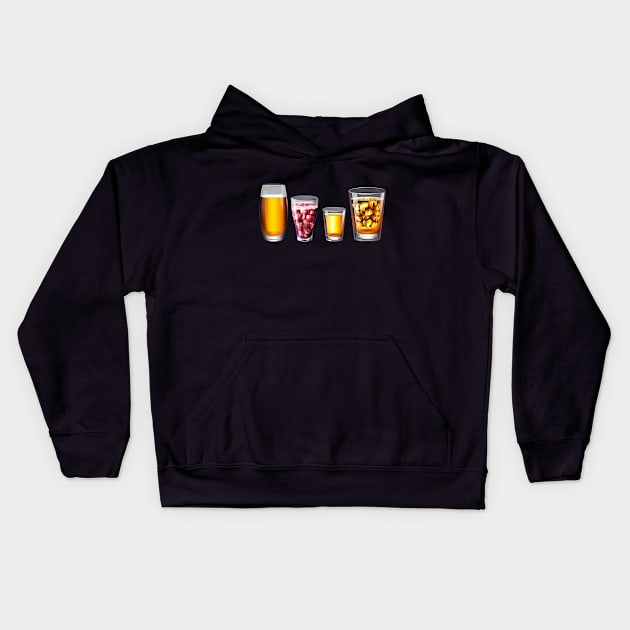 Merry Christmas Wine Time Kids Hoodie by holidaystore